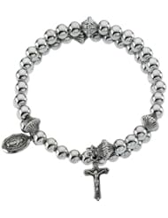 Sterling Silver Bead Wrap Rosary Bracelet