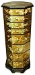 Beautiful Japanese Chinese Asian D&eacute;cor - 36" Tall Hexagon Hand Painted Gold Leaf Jewelry Chest