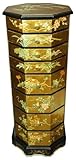 Oriental Furniture Beautiful Japanese Chinese Asian Decor 36-Inch Tall Hexagon Hand Painted Gold Leaf Jewelry Chest Oriental Furniture Beautiful Japanese Chinese Asian Decor 36-Inch Tall Hexagon Hand Painted Gold Leaf Jewelry Chest