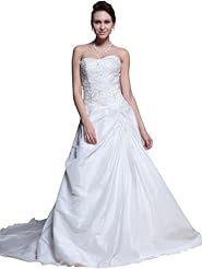 Taffeta Fitted Applique  Dress with a Chapel Train 