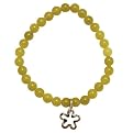 Beaded Stretch With Flower Charm Bracelet - Green