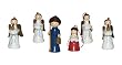 Exklusiv Design in Germany: BRUBAKER 6er Set Christbaum Anh�nger Maria und Joseph mit Engeln - Nat�rlicher Holz-Baumschmuck handbemalt f�r den Weihnachtsbaum