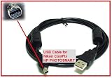 6FT PTC Premium USB A to mini-B 8pin USB cable for Nikon Coolpix, HP PHOTOSMART, certian Mp3's and PDA's