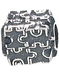 Zable (tm) Sterling Silver Autism Puzzle Pandora Compatible Bead / Charm