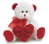 White & Red "Happy Valentine's Day" Plush Teddy Bear Stuffed Animal Gift