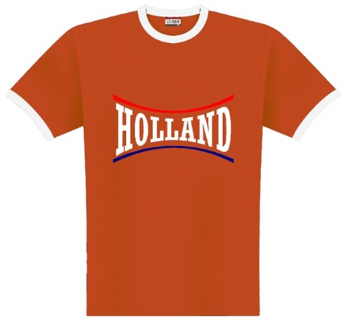 World of Football Ringer T-shirt line Holland, orange – 128