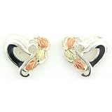 Authentic Black Hills Gold Sterling-silver onyx Women's Heart Earrings