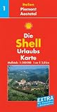  : Shell Urlaubskarte Italien 01. Piemont, Aostatal, Turin 1 : 200 000: EXTRA: Mit Reisef&uuml;hrer + Ortsverzeichnis