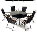 Venice Aluminium Glass Garden Set 1.5m Round Table New