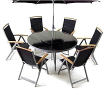 Venice Aluminium Glass Garden Set 1.5m Round Table New