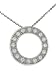 Sterling Silver Lined CZ Circle Pendant with Link Chain