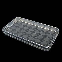 Apple iPhone 4 (NOT 4S) (AT&T) Crystal Silicone Skin Case Transparent Check Pattern