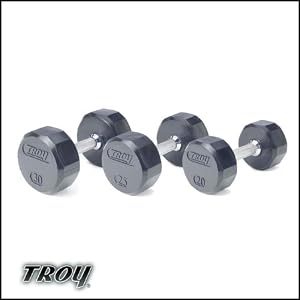 Troy TSD-R 40 lb 12-Sided Rubber Coated Dumbbell Pair