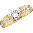 14K Two Tone Semi Mount Diamond Engagement Ring (Center stone is not included)