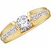 14K Two Tone Semi Mount Diamond Engagement Ring (Center stone is not included)