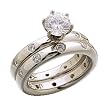 Platinum Chic Dotted Ladies Diamond Wedding Ring Set (Center stone is not included)