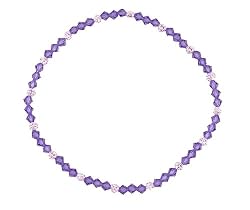 Anklet - A92 - Stretch - 4mm Swarovski (TM) Crystal and Heishi Beads - 8-1/2" for Smaller Ankles ~ Tanzanite (Purply Blue)