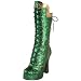 Bordello by Pleaser Women's Courtess-1025G Boot,Green Glitter,7 M US