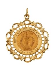 14K Yellow Gold 31.00X26.50 mm Our Lady Of Guadalupe Medal