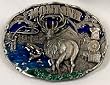 Montana State 3-D Enamel Pewter Belt Buckle