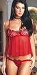 Valentine's Day Lingerie Venetian Vixen Knit Chiffon Camisole with Stretch Velvet Ribbon trim