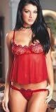 Valentine's Day Lingerie Venetian Vixen Knit Chiffon Camisole with Stretch Velvet Ribbon trim