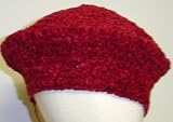 B26, Hand Crocheted Wine Color Beret for Infants and Toddlers