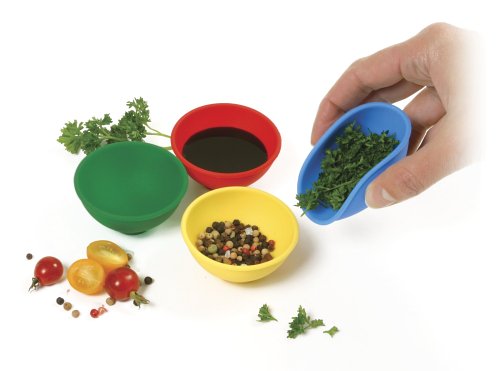 Norpro 4-Piece Silicone Mini Flexible Pinch Bowl Set, Multicolored