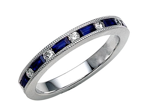 0.90 cttw Sapphire Eternity Anniversary Ring / Band by Karina B(tm) - Platinum