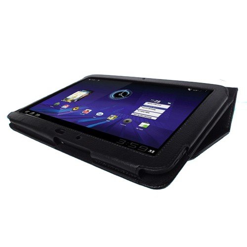 Motorola Xoom Android Tablet PU Leather Folding Cover Case With Stand (10.1 Inch, Black)