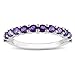 Sterling Silver Amethyst Semi-Eternity Ring, Size title=