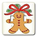 Lee Hiller Designs Embroidery Prints Christmas - Christmas Ornament Gingerbread Man - Light Switch Covers - double toggle switch