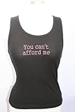 Black Embroidered Beater Style Tank Top "You Can