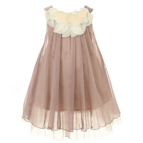 Kid's Dream Girl's Mocha Lovely Silk Chiffon Girl Dress