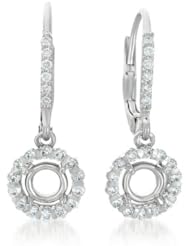14K White Gold 0.48cttw Round Diamond Earring
