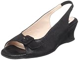 BeautiFeel Women's Peony Slingback Sandal,Black Luminous Suede,39 EU/8-8.5 M US