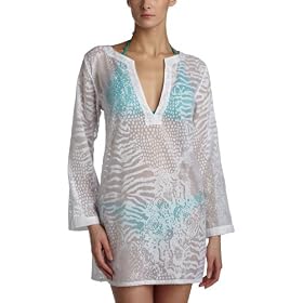 Buy Calvin Klein Ladies Calvin Klein Burnout Cotton Tunic Coverup by Calvin Klein