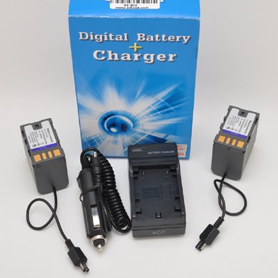 SIB NEW CHARGER + 2 BATTERY for JVC Everio BN-VF823U BN-VF808U BN-VF815U + car plug
