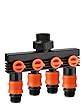 Claber 8581 4-Way Manifold with Shut Off
