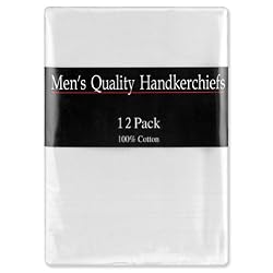 Men's Cotton Handkerchief 12 Pack by Umo Lorenzo in White