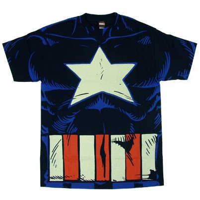  MARVEL COMICS "CAPTAIN AMERICA VEST" Costume Tee Licensed