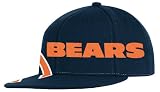 NFL Men's Chicago Bears End Zone Flat Visor Flex Hat - Tw78Z (Navy, Small/Medium)