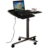 Kings Brand Black Finish Split-Top Adjustable Laptop Cart Stand / Table