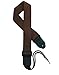 2â€ Brown Cotton Guitar strap available in 17 colors by Legacystraps â€œBark Brownâ€, Vegan friendly with synthetic leather ends
