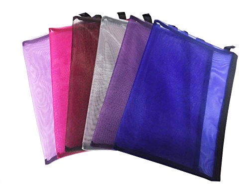 SET OF 3 - Jumbo Zippered Mesh Travel storage Bags - Assorted Colors - 13" x 9Â½"