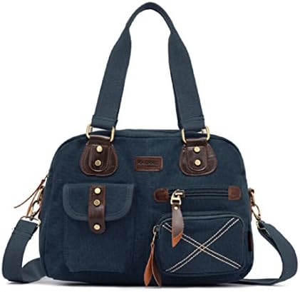Unisex Canvas Shoulder Bag Musette Bag Travel Outdoor Sports By easybuyitnow (blue)