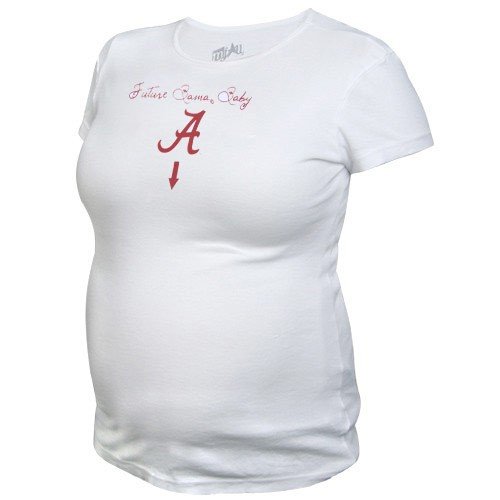 Alabama Crimson Tide Ladies White Maternity T-shirt