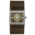 GUESS?? Men's Antique Silver-Tone Stainless Steel and Brown Leather Watch #W10190G1