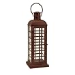26" Brick Red Classic Colonial-Style Tall Pillar Candle Lantern