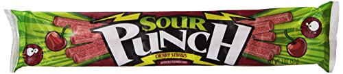 Sour Punch Straws Chargin' Cherry Flavor - 24/2 oz.